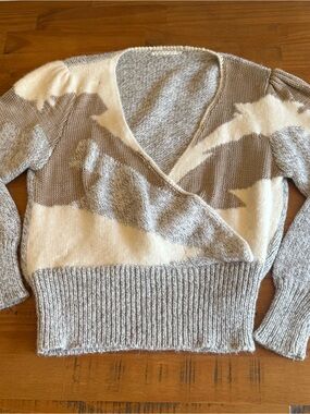 VINTAGE 80’s Cozy Neutral Wrap-Style Women's Sweater